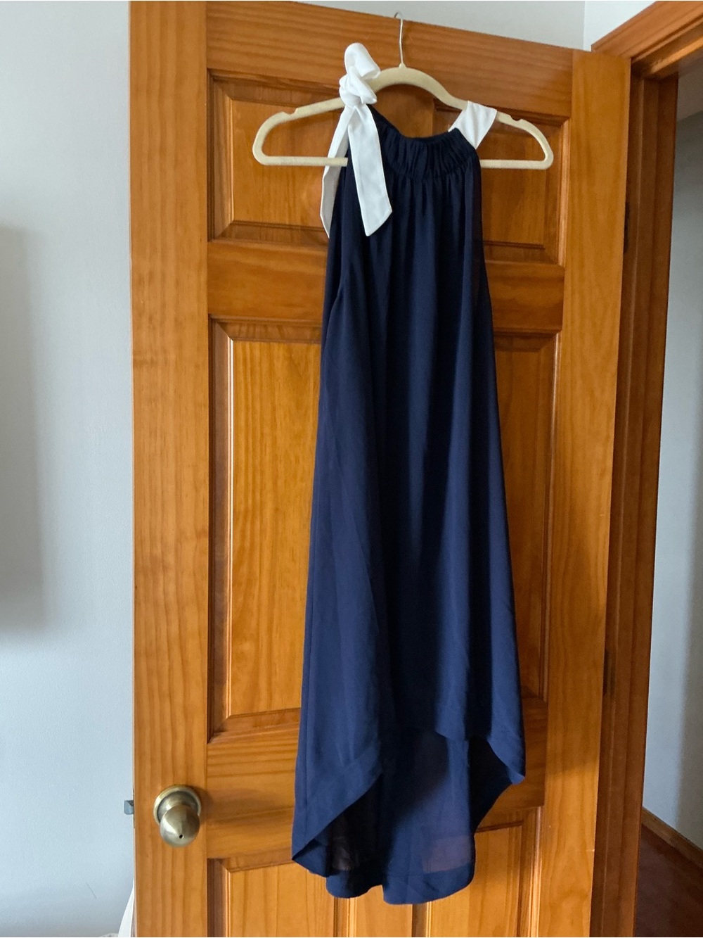 Ted Baker London Navy/White Contrast High-Low Cover Up Sheer Sz L